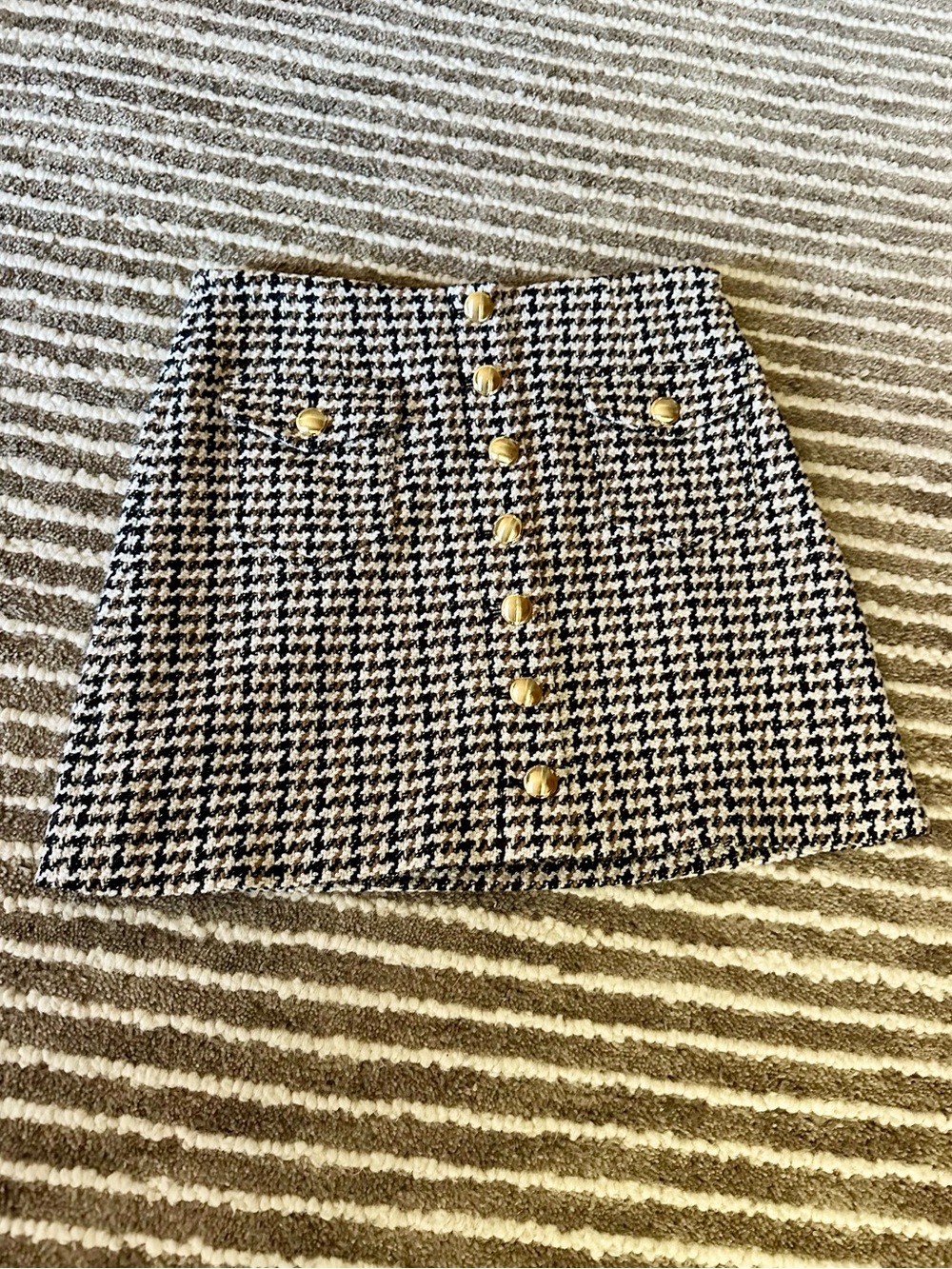 INTERMIX Houndstooth Mini Skirt